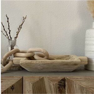 Natural Wood Tray Decor Bowl